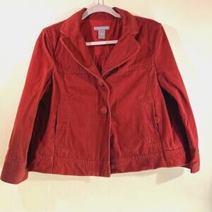 Vintage Cut Ann Taylor Jacket Brick Red Medium 2 Button Pockets